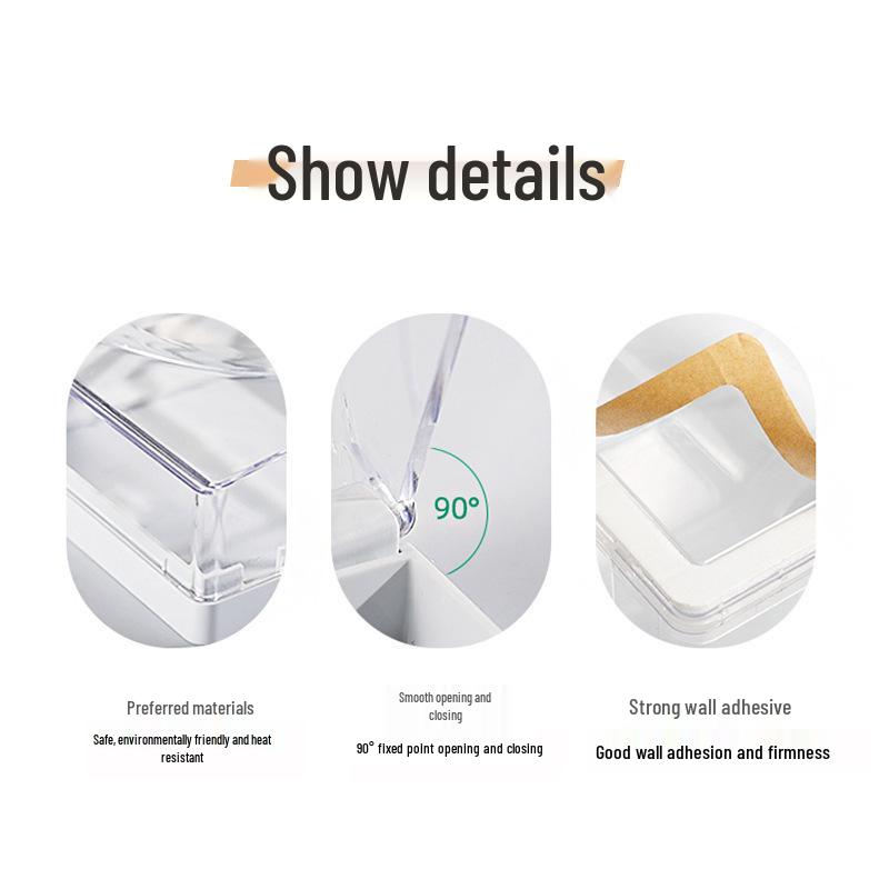 Водонепроницаемая самоклеящаяся крышка для выключателя - Защита от брызг для розеток типа 86 для дома/ванной комнаты.