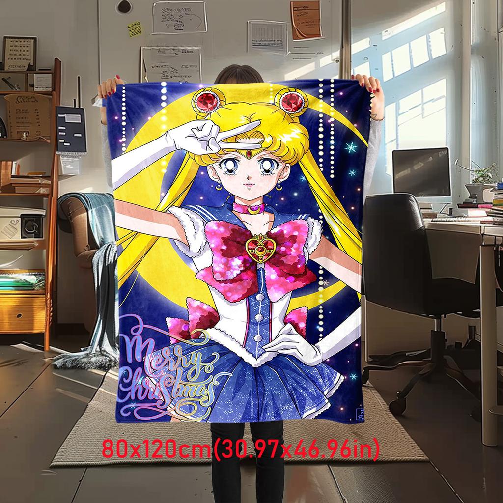 Japanese anime cute cartoon theme Sailor Moon Tsukino Usagi blanket suitable for home beds, sofa covers, office nap, outdoor warm blankets O15