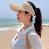 New Long Wide Brim Empty Top Hat Women Summer Breathable Hole Elastic Visor Hats Ponytail Outdoor Sports Sun Hats Baseball Cap