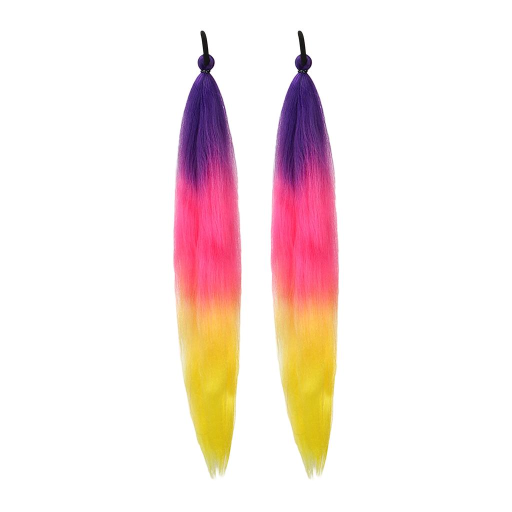2 шт. Разноцветная эластичная веревка Резинка Боксерская коса Парик Хвост Наращивание волос
