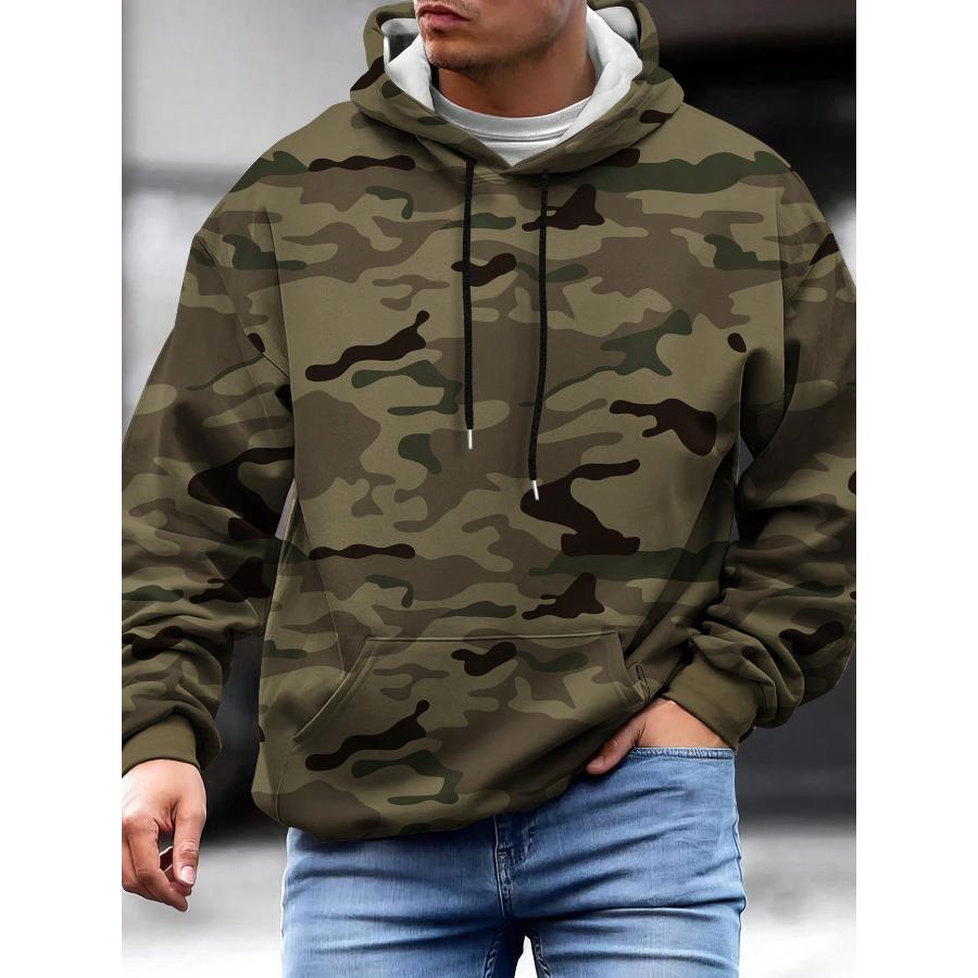 Manfinity Homme Мужская толстовка с капюшоном из 1 предмета с камуфляжным принтом и карманом-кенгуру