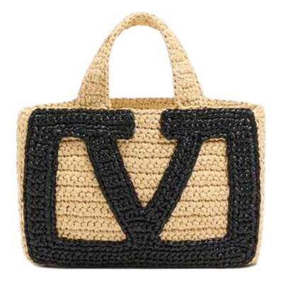 Viva Superstar Плетеная Тканевая Сумка-тоут с Логотипом Маленькие Женские Сумки-тоут Натуральный 7W2B0S12QETEX9
