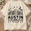 2026 New Pure Cotton Tshirt Austin City Print Casual Crew Neck Short Sleeve Minimalist Street Style Top