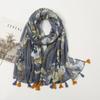 Color Printed Tassel Scarf Bohemian Stitching Shawl Seaside Travel Vacation Sunscreen