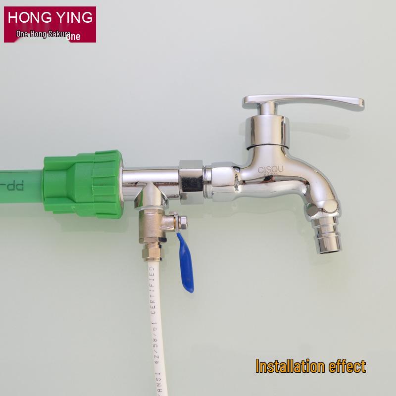Household Water Purifier Tee Connector 4 to 2 Point Ball Valve for Filter and Dispenser