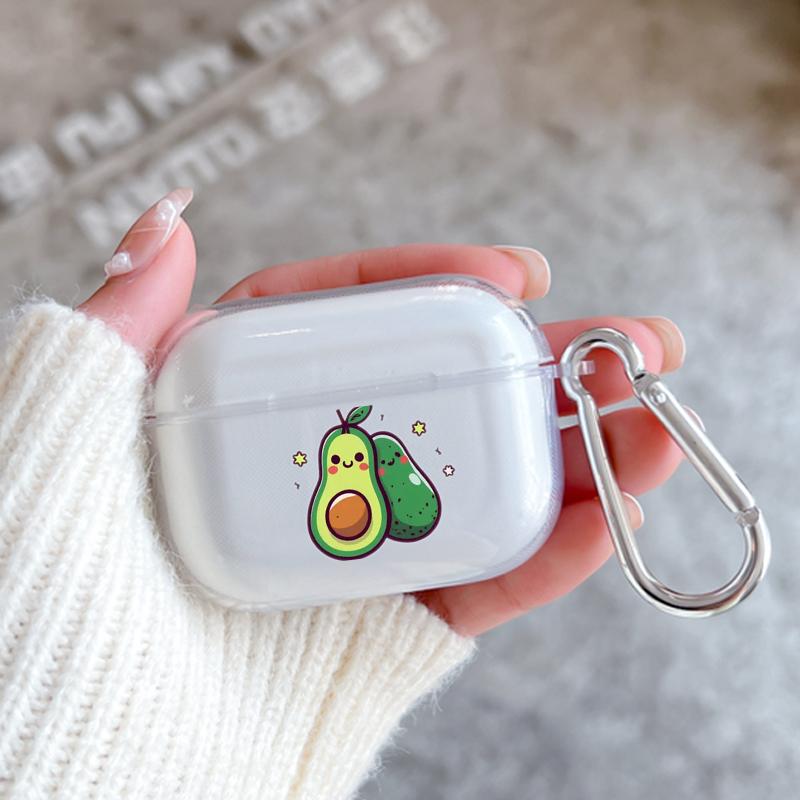 Силиконовый чехол 'Семья авокадо' для Apple Airpods 1 или 2 Ударопрочный чехол для AirPods 3 Pro Pro2 Прозрачный защитный мешок для наушников