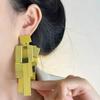 Square Geometric Tassels Dangle Earrings Holiday Party Jewelry Stud Earrings  Women Gifts