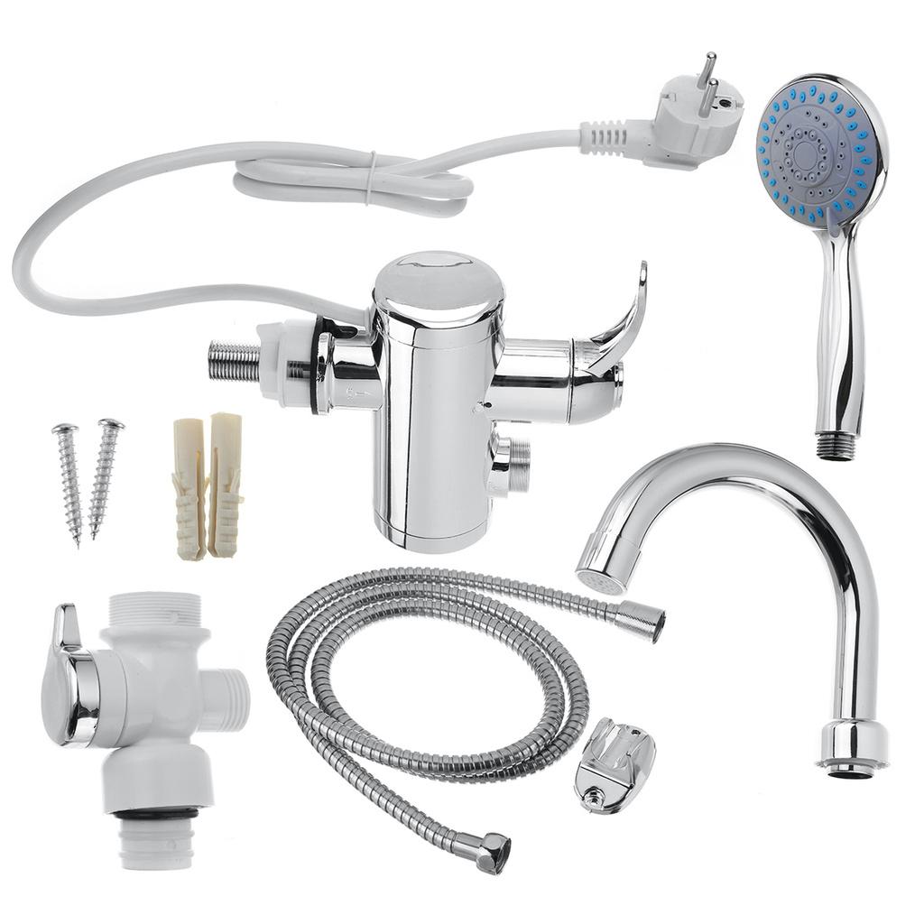 Электрический кран 3000 Вт, водонагреватель из нержавеющей стали, с насадкой для душа, 3S, быстрый нагрев, мгновенный нагрев горячей воды для кухни, ванной комнаты