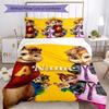 3pcs Custom Name Alvin and the Chipmunks Bedding Set Duvet Cover Closure Includes 1 Duvet Cover & 2 Pillowcases, Soft and Comfortable for All Seasons.
