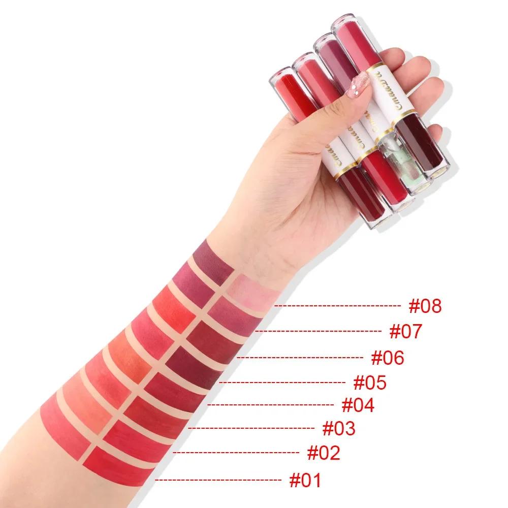 8pcs/set Nude Bright Lip Gloss Like Shimmer Waterproof Long Lasting Lips Tint Moisturize Creamy Liquid Lipstick Makeup