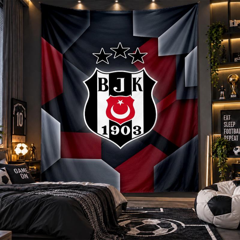 Wall Hanging Tapestry Beşiktaş FC Print Cloth for Living Room Bedroom Home Decor