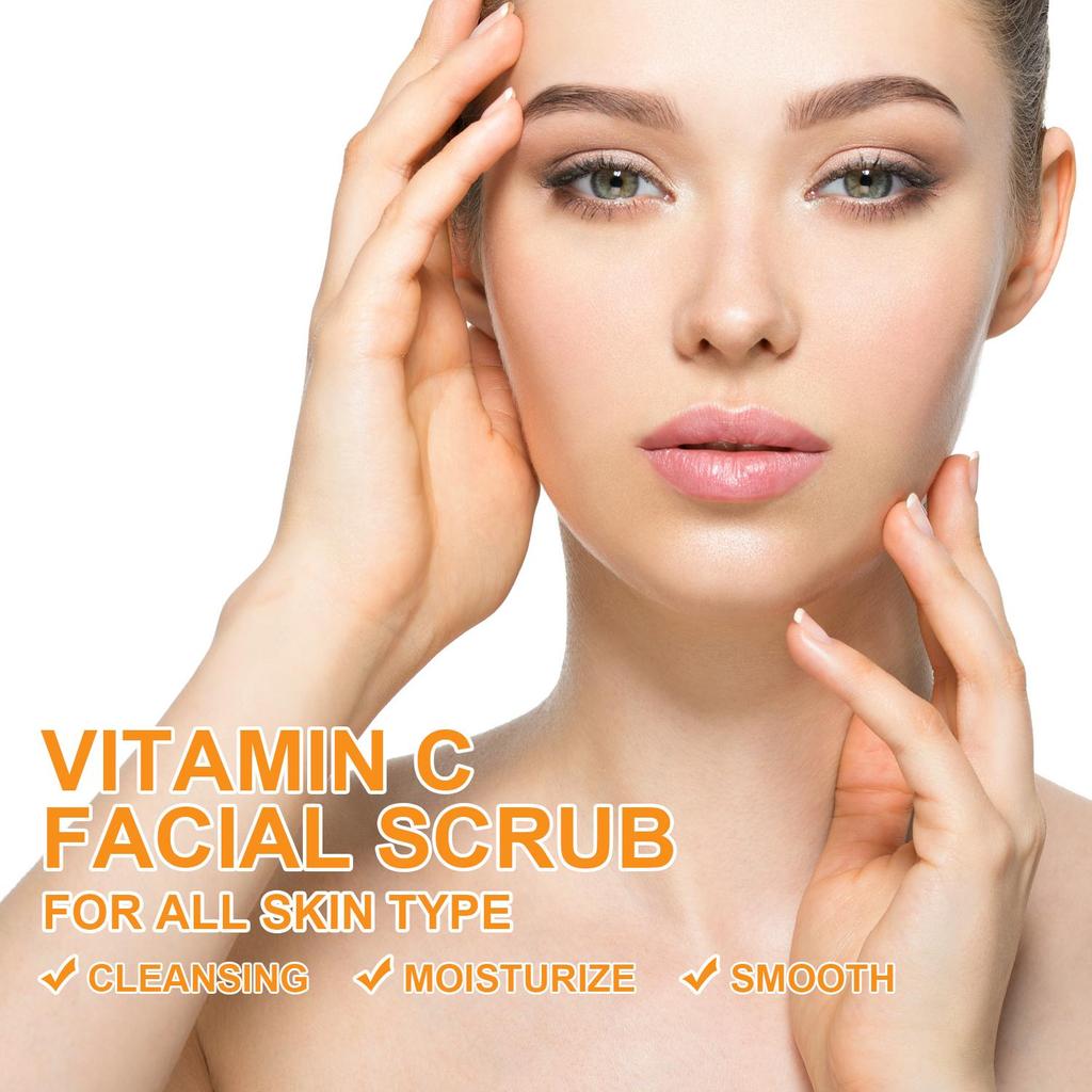 Vitamin C & Retinol Facial Scrub -Deep Cleansing, Brightening Moisturize, Smooth Skin, -Suitable for All Skin Types,200g