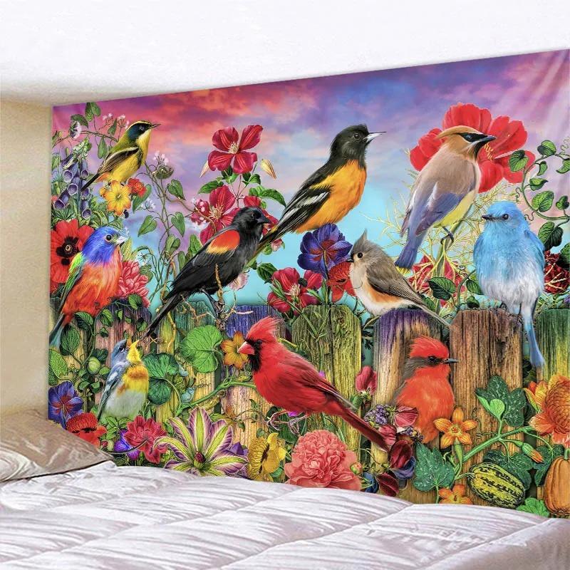 Bedroom Living Room Tapestry Parrot Peacock Art Pattern Fashion Home Decoration Tapestry