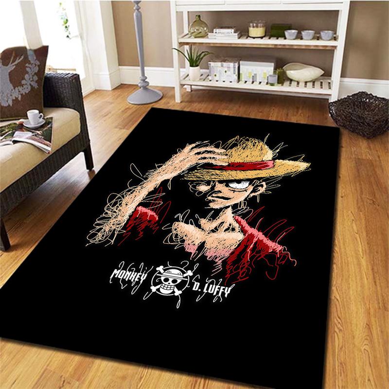 Ковер с изображением Манки Д. Луффи из One Piece для гостиной, спальни, дома, украшение дивана, нескользящий коврик для детской игры