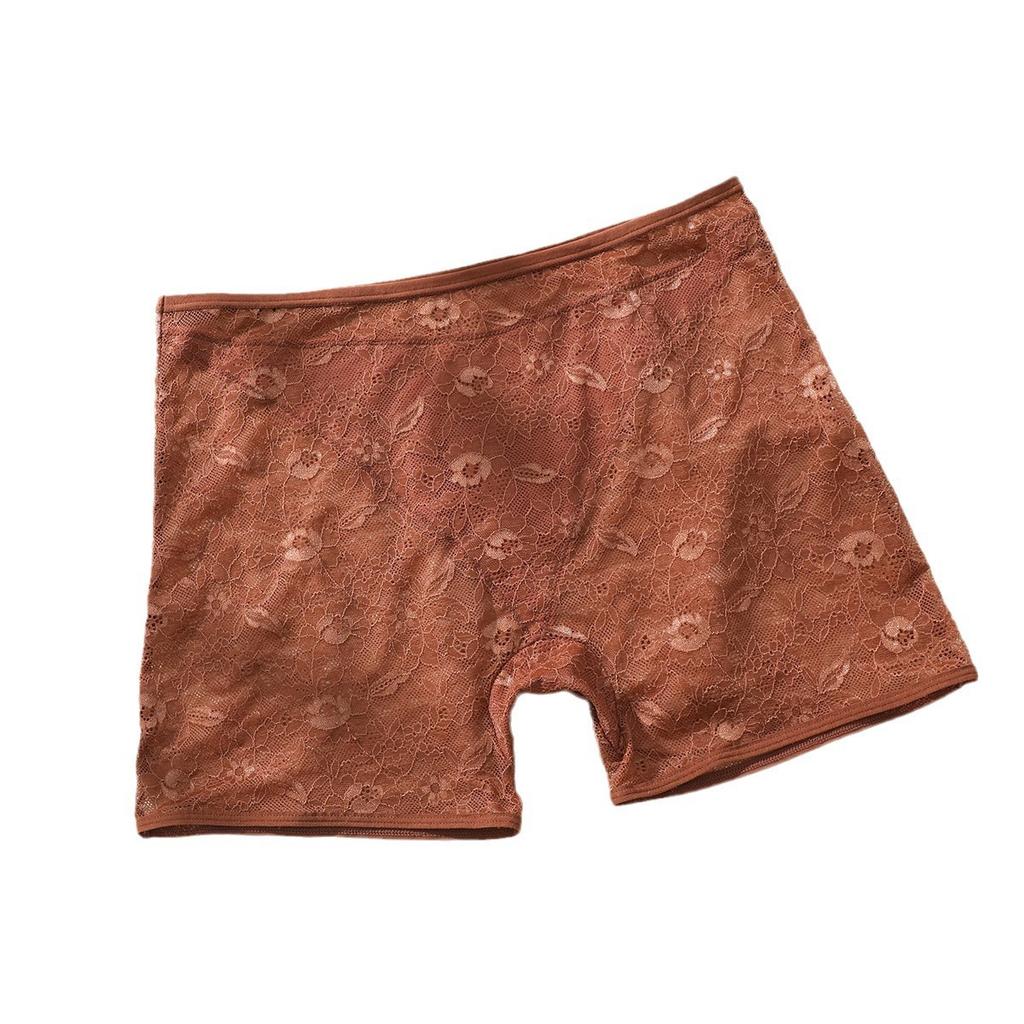 Plus Size Women Safety Pants Lace Breathable Underwear Women Boxer Briefs Sexy Hollow Women Boxer Briefs Cotton Solid Color Safety Bottoms