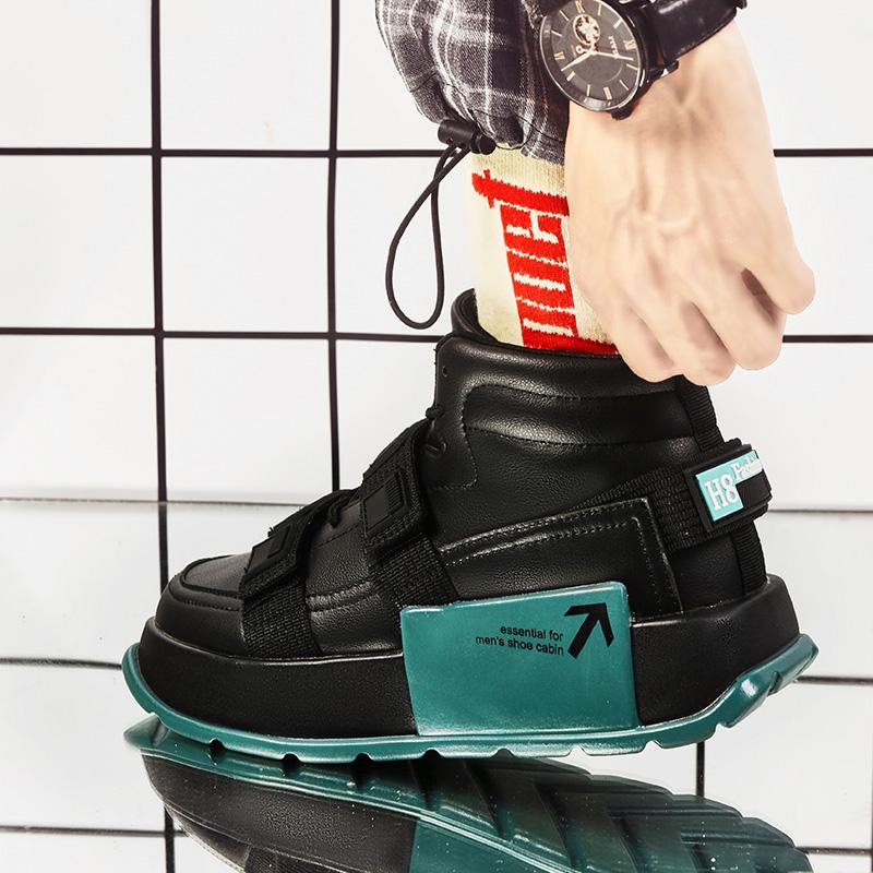 Новые модные брендовые высокие мужские туфли для отдыха на открытом воздухе, повседневные кроссовки для мотоциклистов на толстой подошве, удобная мужская дизайнерская обувь