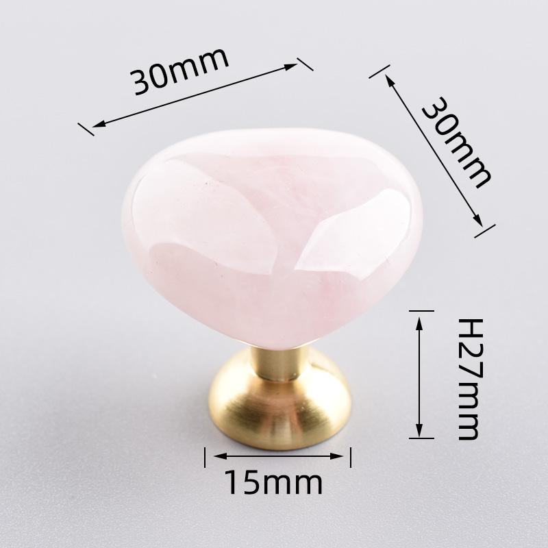 TENCHTWO 25mm Sphere Brass Furniture Drawer Knob Nature Stone Kitchen Dressing Cabinet Pulls Cabinet Wardrobe Door Handle