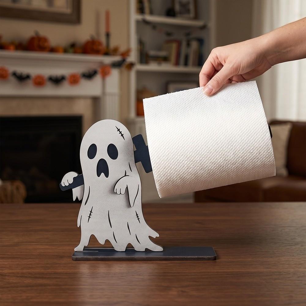 2D Flat Halloween Table Ornament Ghost Home Statue Halloween Tissue Holder  Home Organizer