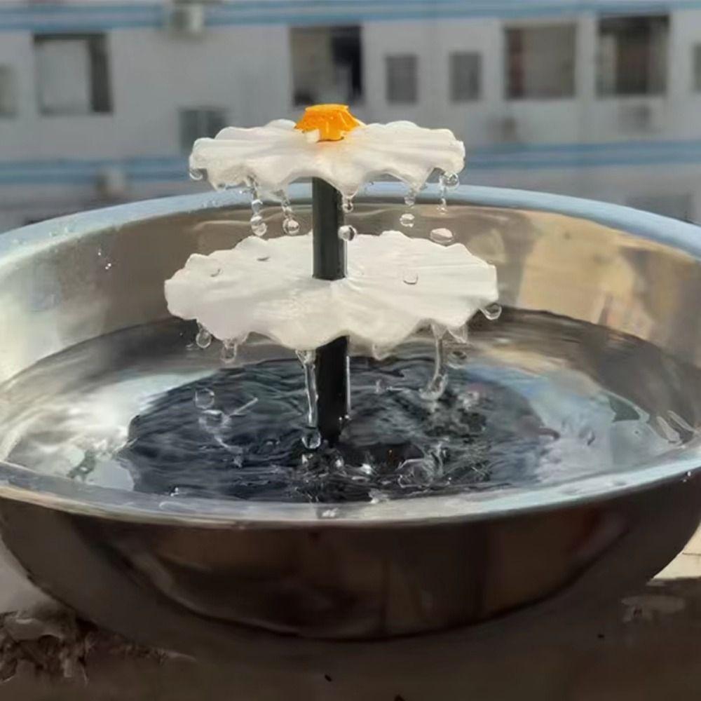 Household Solar Fountain Floating Water Feature Hummingbird Bathing Bowl Outdoor Use