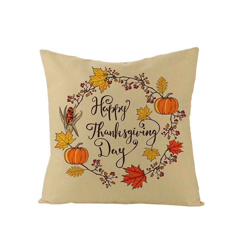 Home Thanksgiving Pumpkin Polyester Pillow Cover Home Sofa Pillow Cushion Cover