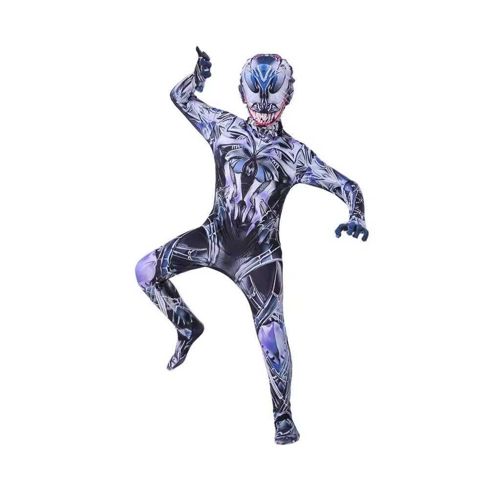 Kids Venom Costume with Mask Antihero Superhero Suit 5-6 Years 130cm Multicolor