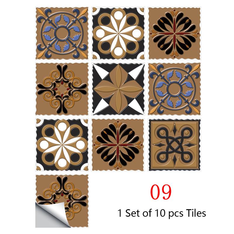 10 шт., кухонные украшения, плитка, наклейки, стикер на стену, водонепроницаемый цветок, плитка, домашний декор