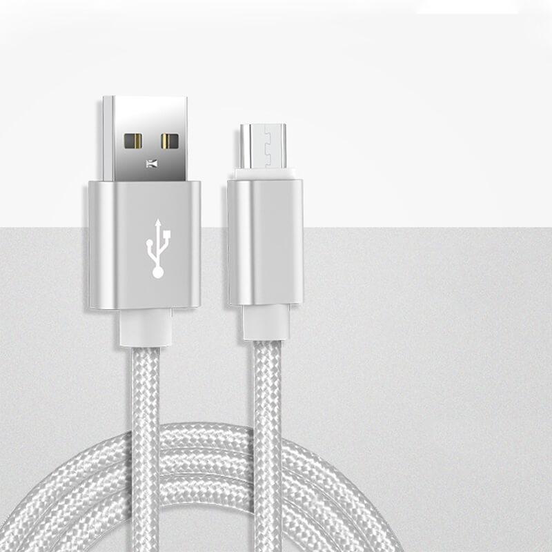 USB-зарядка Нейлоновый плетеный кабель для передачи данных Android-телефона Быстрая зарядка 2А Черный Синий Розовый Красный Серебристый Золотой 1м 2м