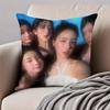 Fresh Cute Korean Girl Group IILLIT Cushion Cover Pillowcase Antidustmite Invisible Zipper Short Plush Sofa Cushion