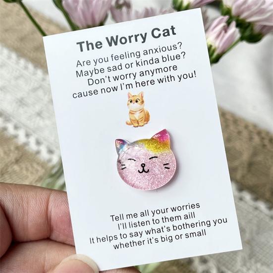 Pocket Hug Card Positive Cat with Emotional Inspirational Support Card Pocket Cat Positivity