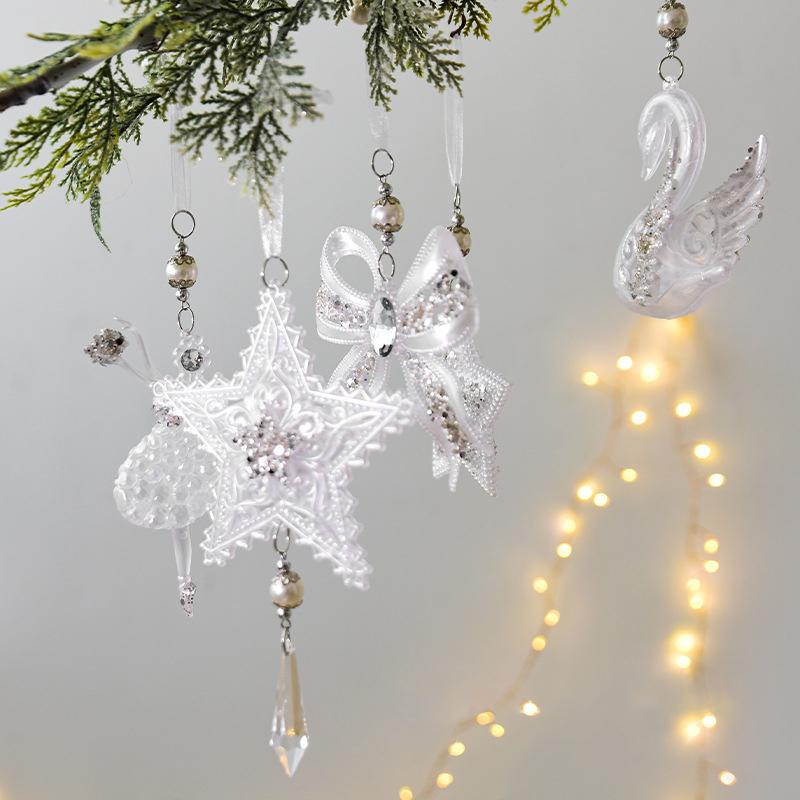 1 шт. Прозрачный рождественский кулон, украшение для дома, новогодний декор, красочный прозрачный ледяной кристалл, кулон, украшения для рождественской елки