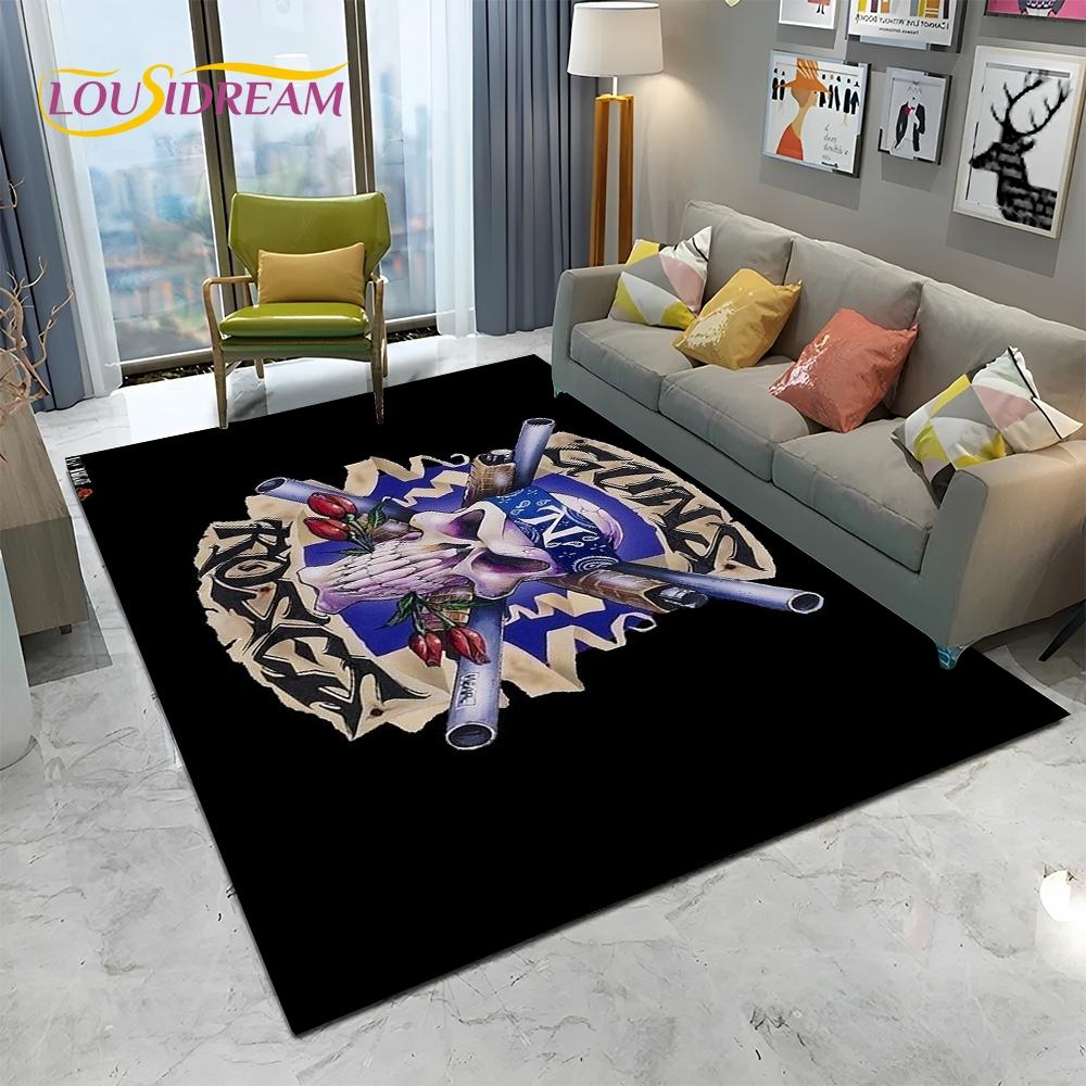 3D Hard Rock Band Guns N Roses Sign Carpet Rug для дома, гостиной, спальни, дивана, коврика для двери, детский коврик, нескользящий напольный коврик