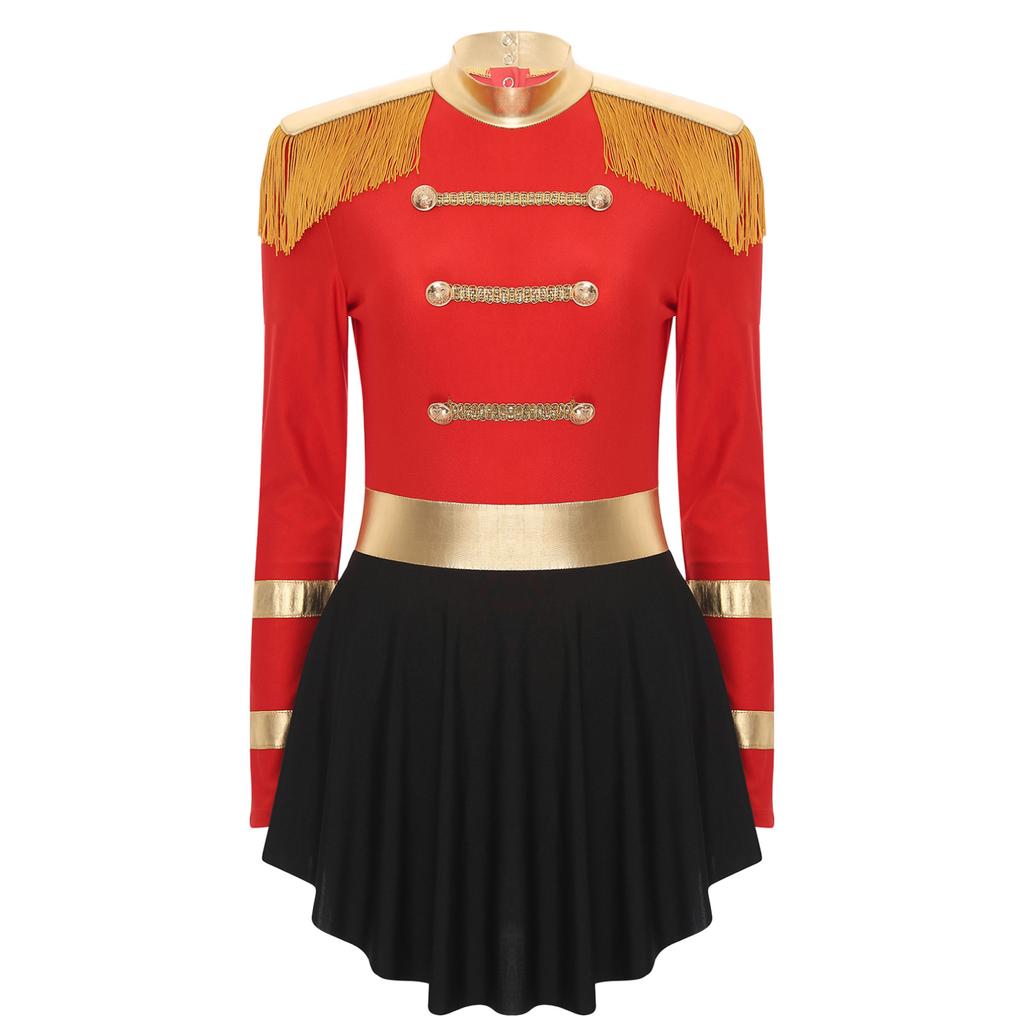Women's Circus Cosplay Costume Long Sleeve Bodycon Mini Dresses Ringmaster Halloween Carnival Costumes Fancy Dress