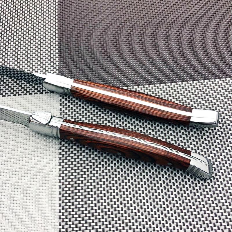 Ножи для стейков из нержавеющей стали в стиле Лагиоль, деревянные японские столовые приборы, столовый нож, столовые приборы для ресторана, столовые приборы 2/4/6/10 шт.