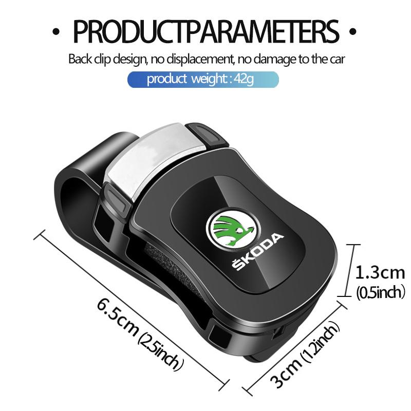 ATSS5 For Skoda Metal Car Sunglasses Anti-scratch Protector Clip Credit Card Storage Clips Kamiq MK3 Roomster Rapid Kodiaq Karoq Fabia