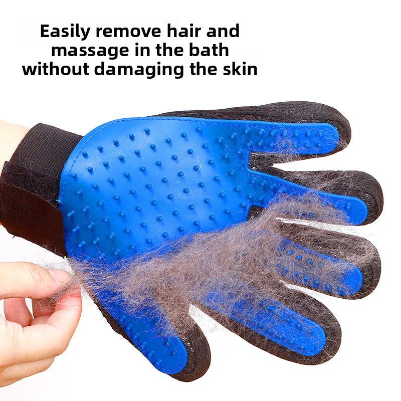 Rubber pet grooming gloves for removing loose fur, pet hair removal brush, cleaning scraper, cat pet hair brush, 5-pack.