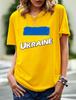 2024 New Women's Printed Ukraine Flag Short-sleeved Support Ukrainian Round Neck Short-sleeved 3D T-shirt