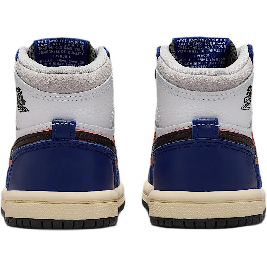 Air Jordan 1 Retro High OG TD Rare Air - Deep Royal Blue Детские кроссовки Белый Нейтрально-серый Черный FD1413-100