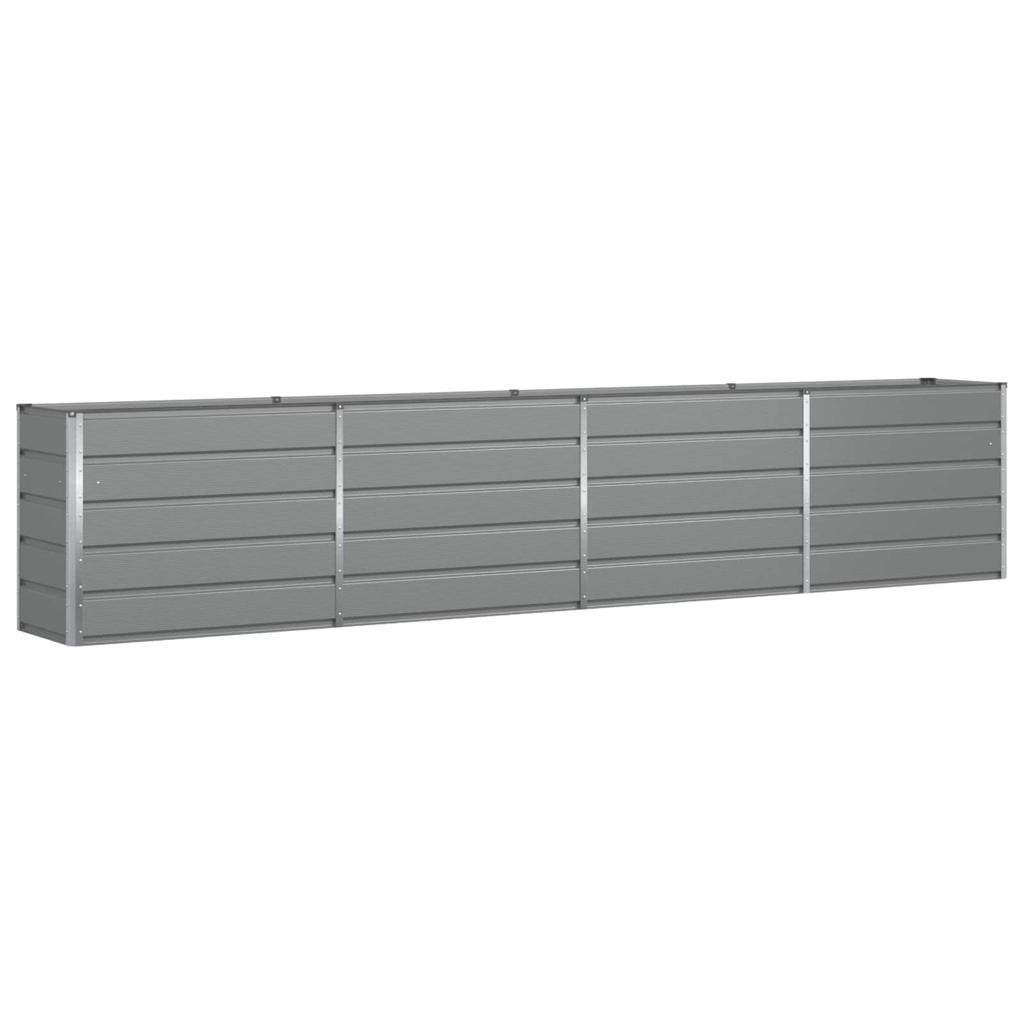 Planting Trough Light Grey 385 x 50 x 75 cm Galvanized Steel