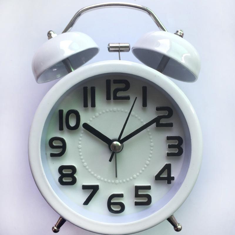Direct supply 1 inch 111 metal spray paint three-dimensional word alarm clock night light creative bell children's student seat clock attributes