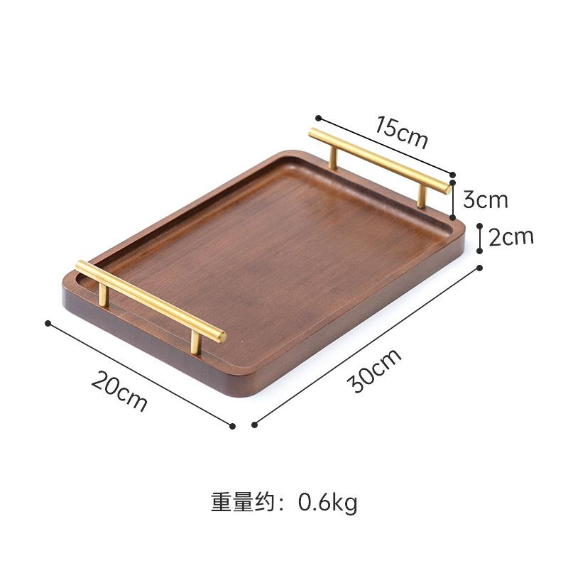 Деревянный сервировочный поднос с ручками, бамбуковый поднос для чая, поднос для еды для завтрака, кофе, десерта, закусок, блюдо для закусок, домашний кофейный столик