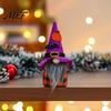 Handmade Felt Gnomes with Hats Halloween Plush Gnome Decoration, Spooky Witch Hat Swedish Tomte Elf Figurine, Soft Fabric Collectibles Mini