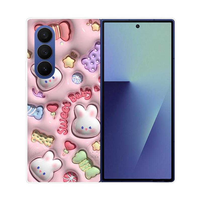 Чехол для Samsung Galaxy Z Fold 7 Прозрачный Жесткий Складной Роскошный Расписной Для Samsung Galaxy Z Fold7 Прозрачная Крышка ZFold 7 Fundas