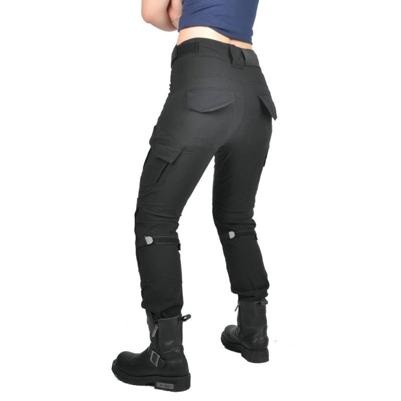 Womens Motorcycle Riding Pants With Ventilated Mesh Adjustable Fit Extended Protective Padding Use