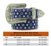 Blue Plush Women's Belt Western Luxury Crystal Rhinestone Belt Inlaid With Full Diamond Rivet Alloy Custom Rhinestone Belt