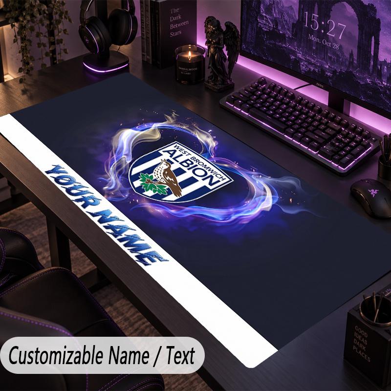 Large Mouse PadWest Bromwich Albion Custom Name Text Personalized Desk Mat Non Slip Gaming Pad