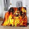 Firefighters Flannel Blanket God Bless Firefighters with Angle Wings Art Lightweight Warm Plush S Adults Birthday Dream Gifts#