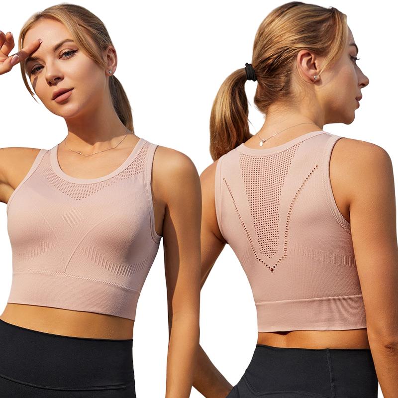 Женский спортивный бюстгальтер, противоударные бюстгальтеры с фиксированной чашкой, нижнее белье с полой спиной для спортивных женщин, большие размеры, бодибилдинг, бега, бюстгальтеры для йоги, нижнее белье