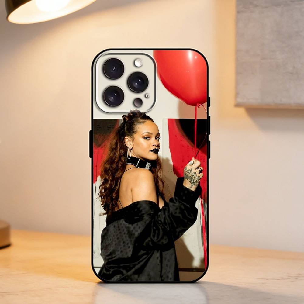 Hot singer R-Rihannas Phone Case For iPhone 17,16,15,14,13,12,11 Plus,Pro Max,XS,Soft Silicone Black Cover
