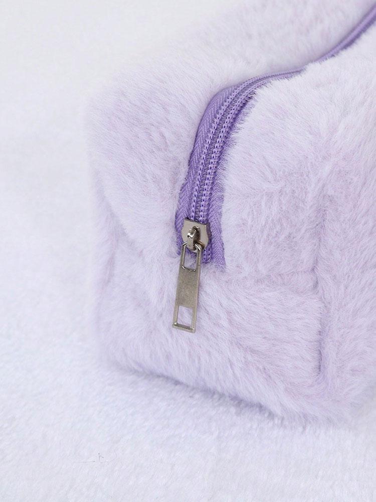 1 шт. плюшевая косметичка, маленький дизайн, милая, изысканная, удобная сумка для хранения, большая вместимость, многослойная сумка