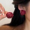 Новые ретро-серьги из искусственной кожи с розами, простые модные женские серьги для вечеринок, бижутерия, подарок